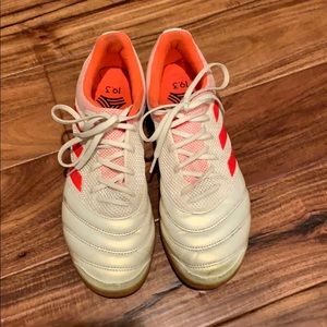 Women’s Adidas 19.3 copa indoor tennis shoes.